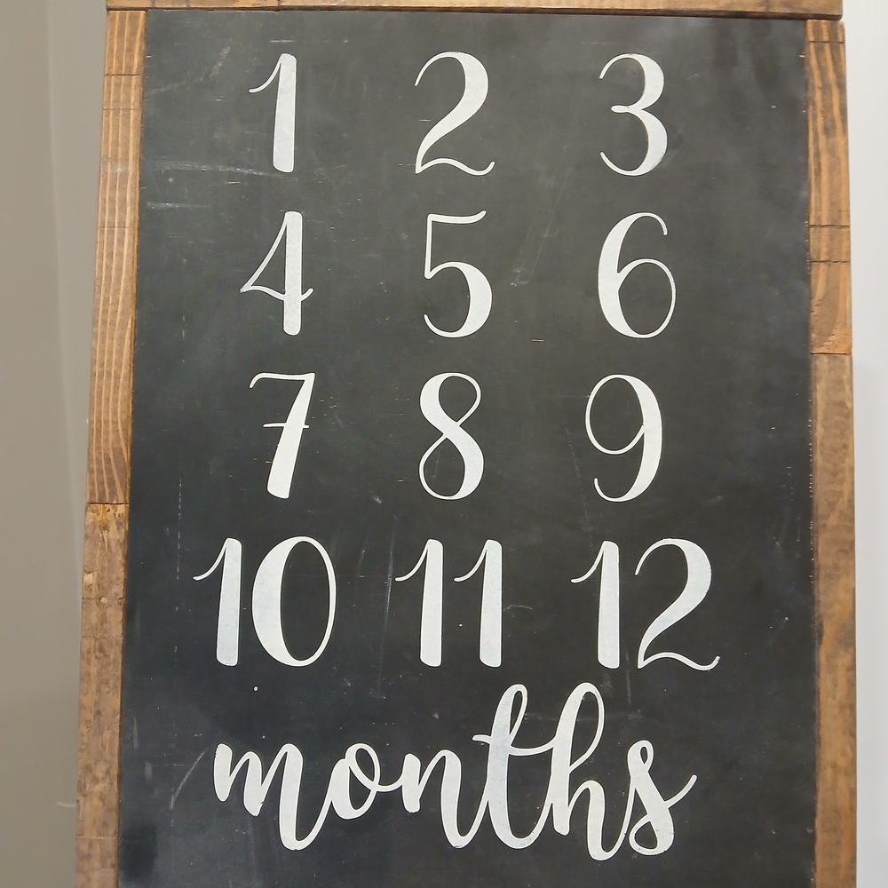 Chalkboard Style Monthly Milestone Board